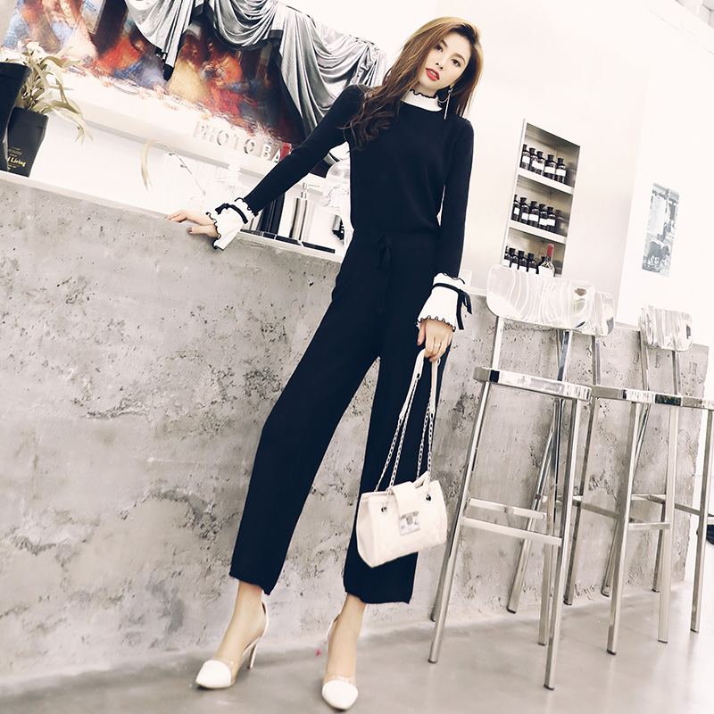 九分褲針織套裝秋季2018新款初秋休閑時尚毛衣氣質洋氣女神兩件套