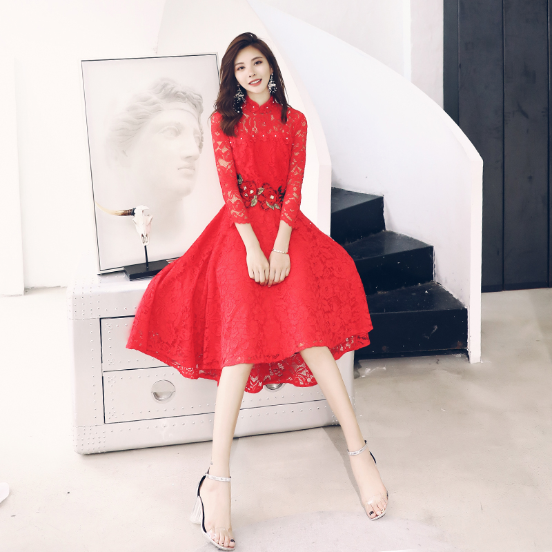 S秀時尚名媛裙子夏裝女裝2018新款網紗顯瘦長裙淑女氣質連衣裙