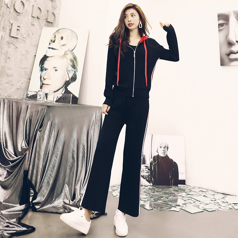 時尚運動服休閑秋裝套裝闊腿褲2018秋季新款韓版時髦兩件套女