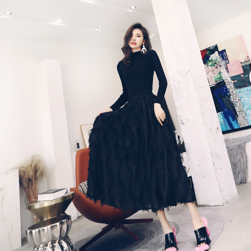 名媛氣質針織衫秋冬季女套裝時尚網紅中長款半身裙毛衣裙子兩件套