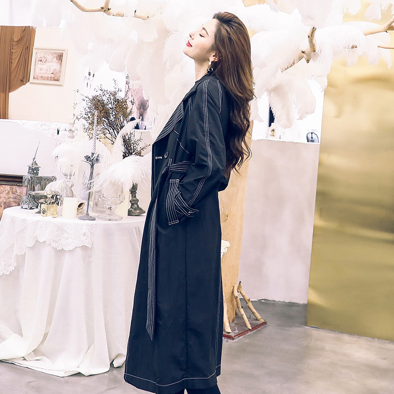 歐洲站外套2018新款秋季小個子韓版寬松中長款過膝矮個子風衣女潮