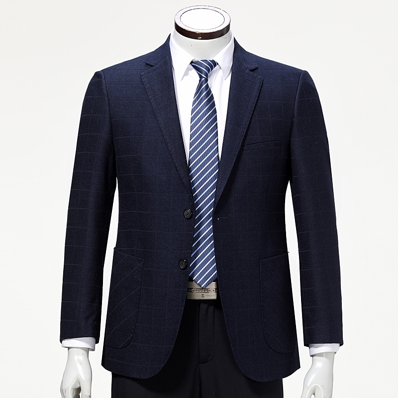 春裝新款品牌中年男士羊毛西服商務休閑男裝兩扣單件西裝外套包郵